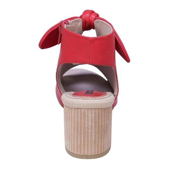 Good Choice Kimora Red Bow Detail Open-Toe Block Heel Shooties Sz 7.5 BNWB - Picture 3 of 8